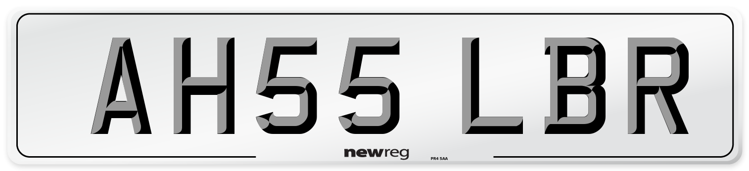 AH55 LBR Number Plate from New Reg